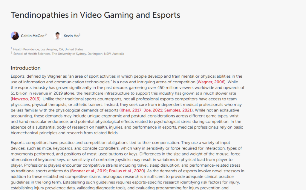 Tendinopathies Publication