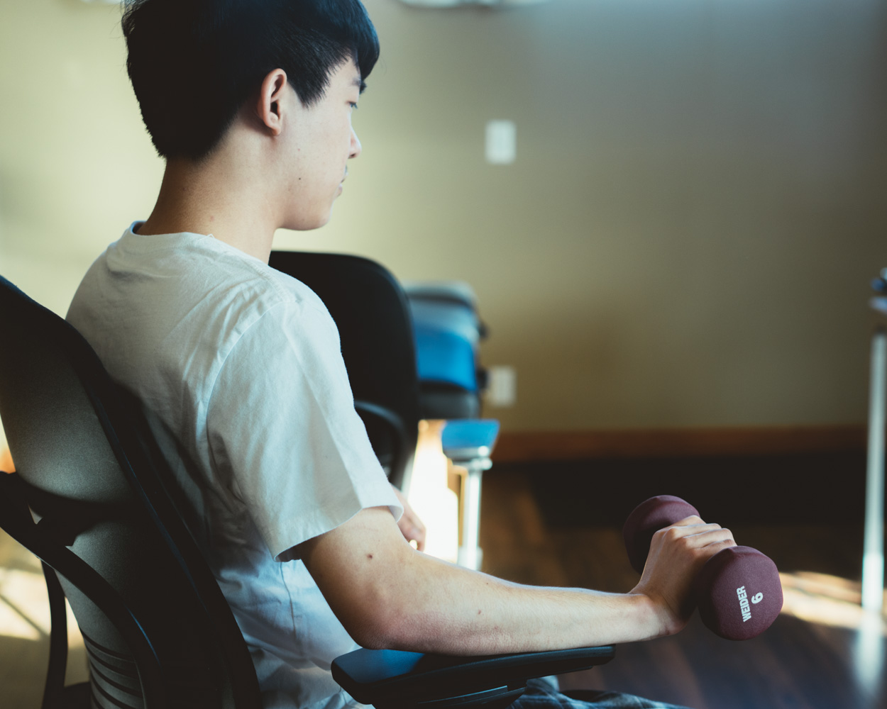 Person using computer pain-free